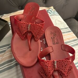 Classic red Ferragamo sandals.